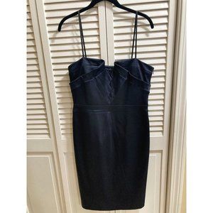 Laundry by Shelli Segal Black Silky Knee Length Cocktail Dress. SEXY!!! SZ 12 -R